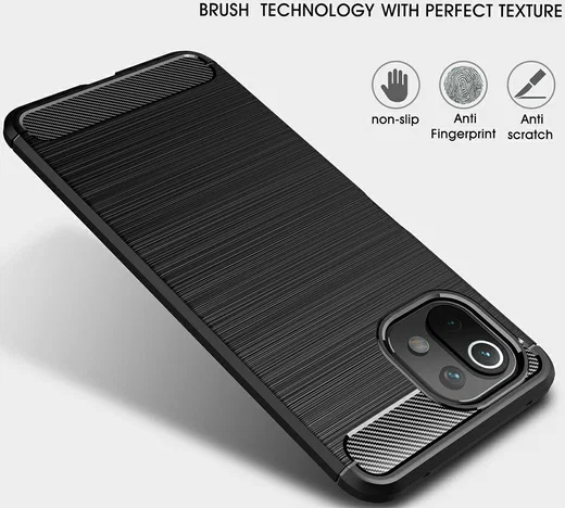 Xiaomi Mi 11 Lite 4G / 5G Hoesje Geborsteld TPU Back Cover Zwart afbeelding 7