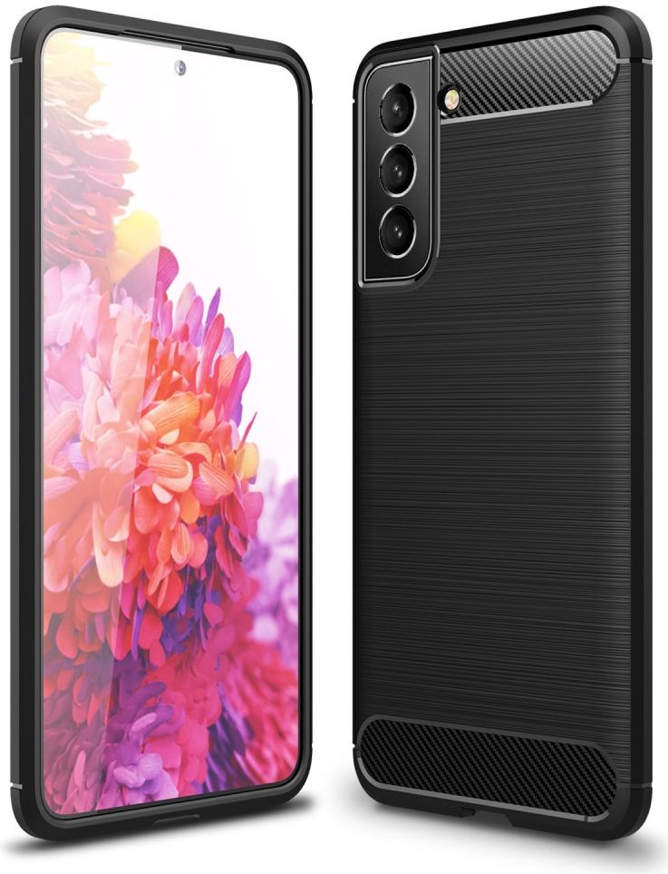 Samsung Galaxy S21 FE Hoesje Geborsteld TPU Flexibele Back Cover Zwart afbeelding 8