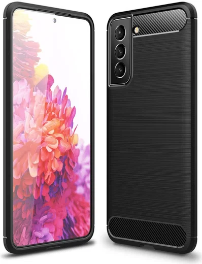 Samsung Galaxy S21 FE Hoesje Geborsteld TPU Flexibele Back Cover Zwart afbeelding 8