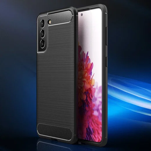 Samsung Galaxy S21 FE Hoesje Geborsteld TPU Flexibele Back Cover Zwart afbeelding 9