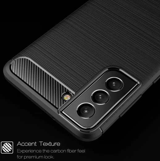 Samsung Galaxy S21 FE Hoesje Geborsteld TPU Flexibele Back Cover Zwart afbeelding 11
