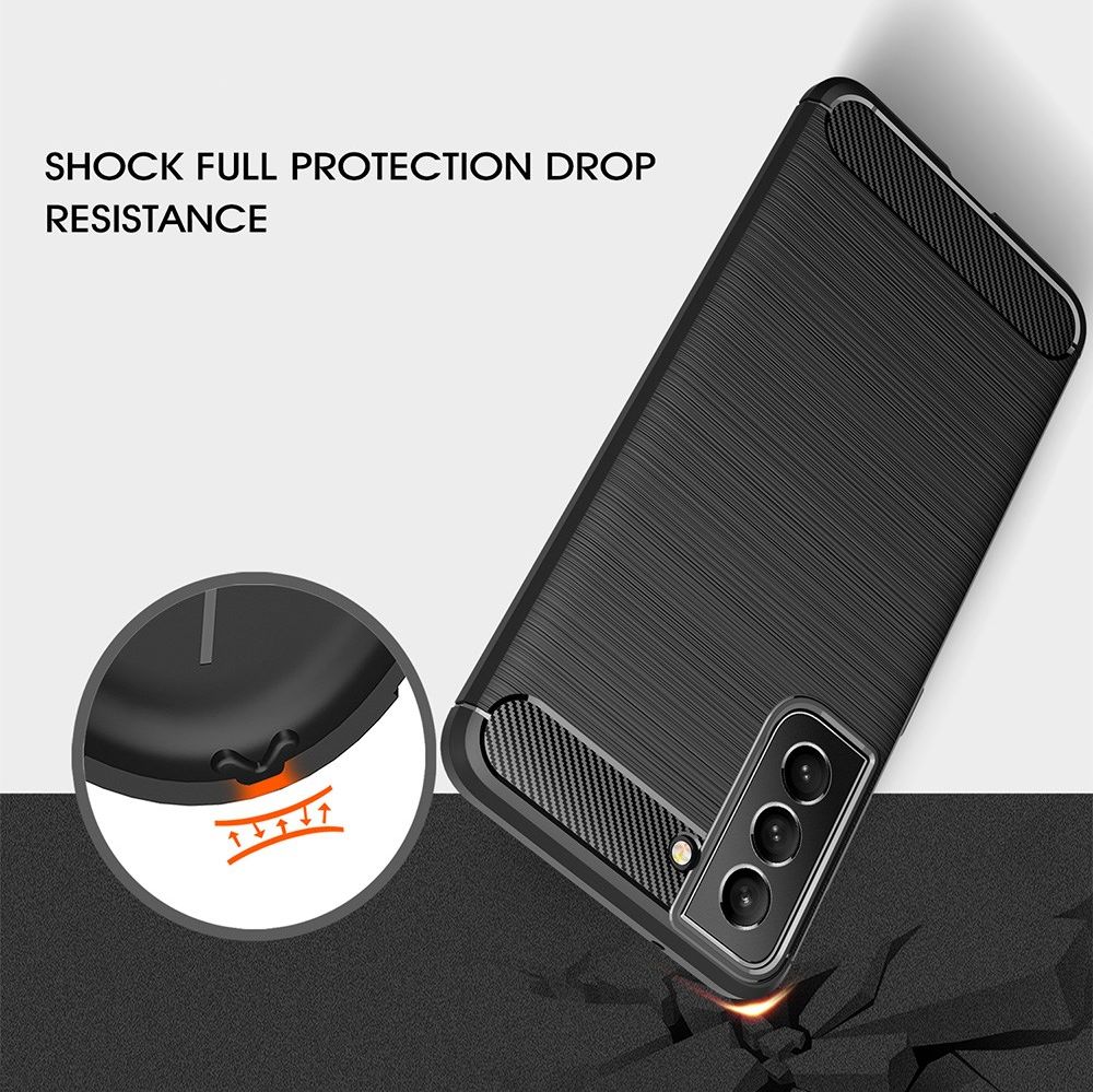 Samsung Galaxy S21 FE Hoesje Geborsteld TPU Flexibele Back Cover Zwart afbeelding 13