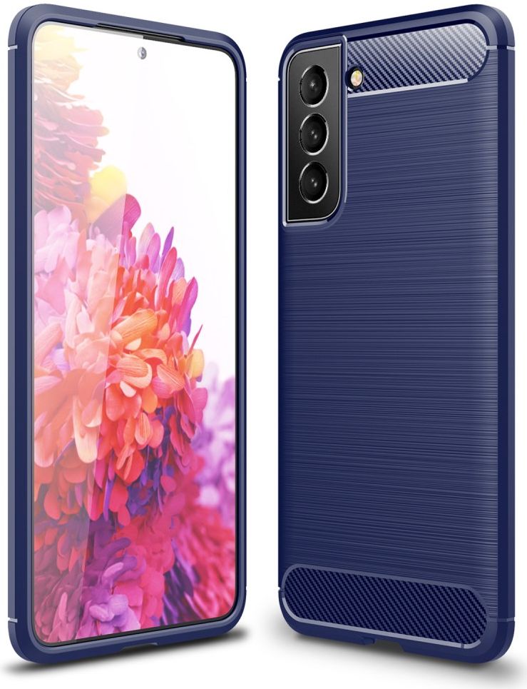 Samsung Galaxy S21 FE Hoesje Geborsteld TPU Flexibele Back Cover Blauw afbeelding 8