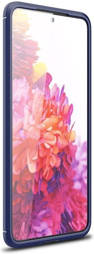 Samsung Galaxy S21 FE Hoesje Geborsteld TPU Flexibele Back Cover Blauw afbeelding 5