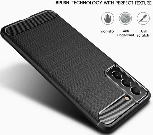 Samsung Galaxy S21 FE Hoesje Geborsteld TPU Flexibele Back Cover Blauw afbeelding 10