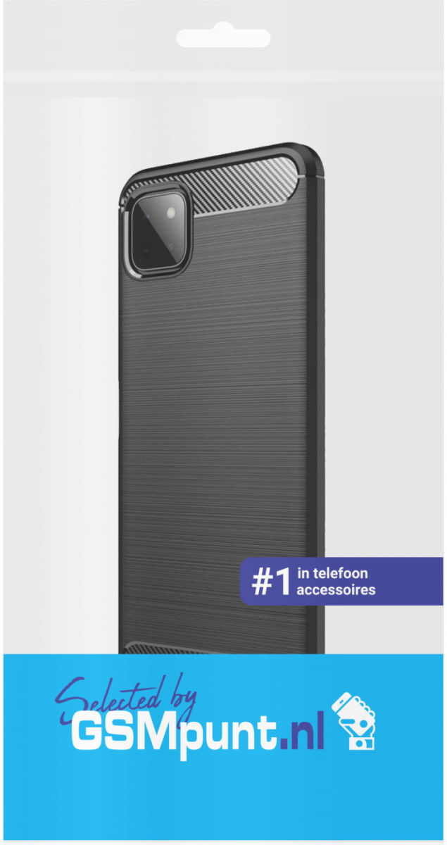 Samsung Galaxy A22 5G Hoesje Geborsteld TPU Flexibele Back Cover Zwart afbeelding 3