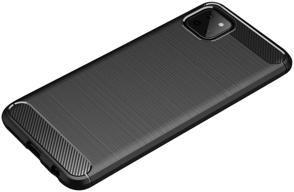 Samsung Galaxy A22 5G Hoesje Geborsteld TPU Flexibele Back Cover Zwart afbeelding 6