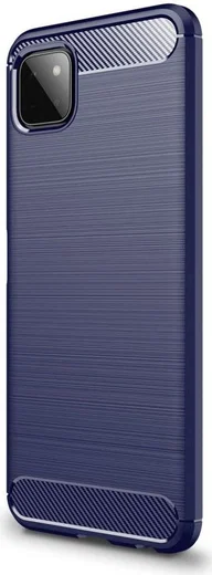 Samsung Galaxy A22 5G Hoesje Geborsteld TPU Flexibele Back Cover Blauw afbeelding 1