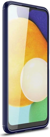 Samsung Galaxy A22 5G Hoesje Geborsteld TPU Flexibele Back Cover Blauw afbeelding 2