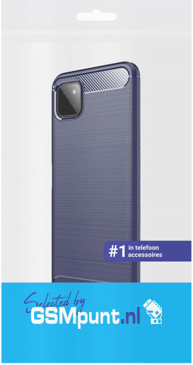 Samsung Galaxy A22 5G Hoesje Geborsteld TPU Flexibele Back Cover Blauw afbeelding 3