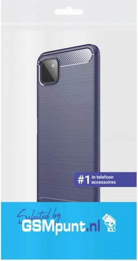 Samsung Galaxy A22 5G Hoesje Geborsteld TPU Flexibele Back Cover Blauw afbeelding 3