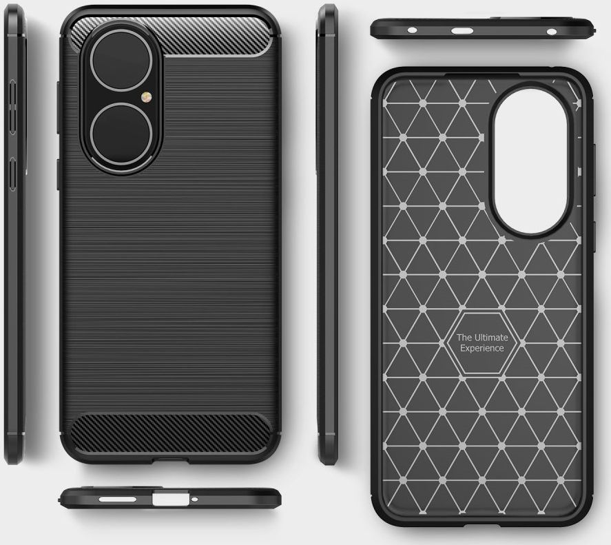 Huawei P50 Hoesje Geborsteld TPU Flexibele Back Cover Zwart afbeelding 11