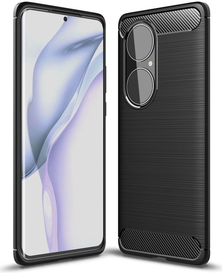 Huawei P50 Pro Hoesje Geborsteld TPU Flexibele Back Cover Zwart afbeelding 14