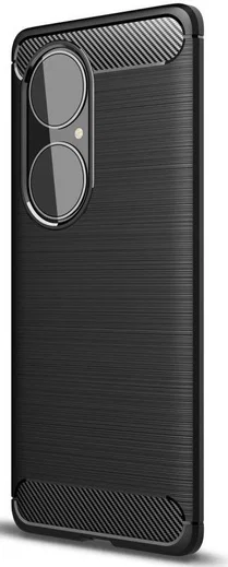 Huawei P50 Pro Hoesje Geborsteld TPU Flexibele Back Cover Zwart afbeelding 1