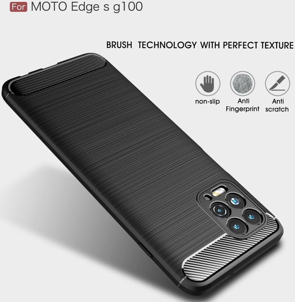 Motorola Moto G100 Hoesje Geborsteld TPU Flexibele Back Cover Zwart afbeelding 10