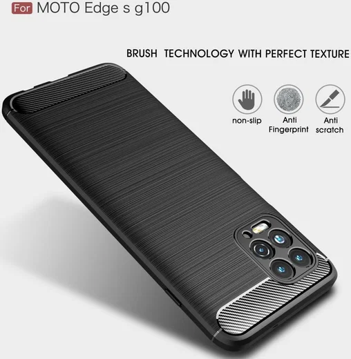 Motorola Moto G100 Hoesje Geborsteld TPU Flexibele Back Cover Zwart afbeelding 10
