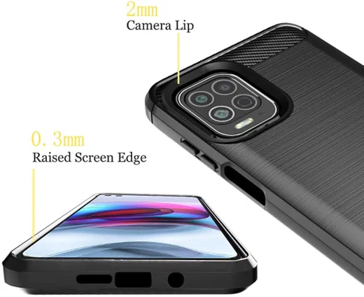 Motorola Moto G100 Hoesje Geborsteld TPU Flexibele Back Cover Zwart afbeelding 6