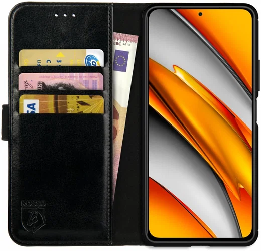 Rosso Element Xiaomi Poco F3 / Mi 11i Hoesje Book Cover Wallet Zwart afbeelding 1