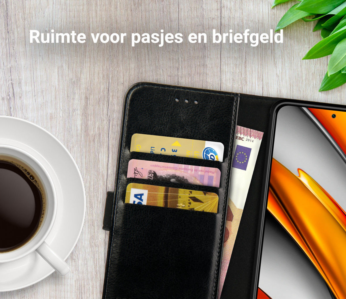 Rosso Element Xiaomi Poco F3 / Mi 11i Hoesje Book Cover Wallet Zwart afbeelding 6