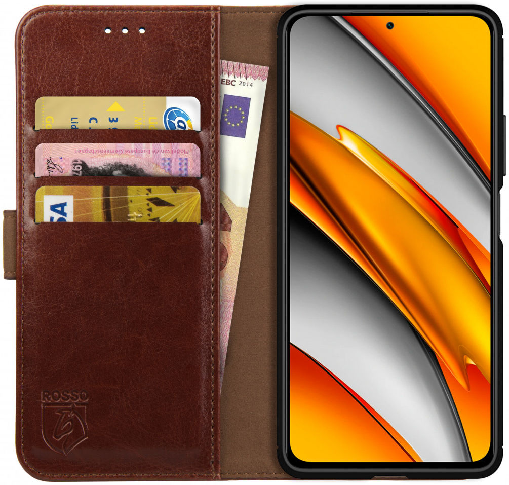 Rosso Element Xiaomi Poco F3 / Mi 11i Hoesje Book Cover Wallet Bruin afbeelding 1