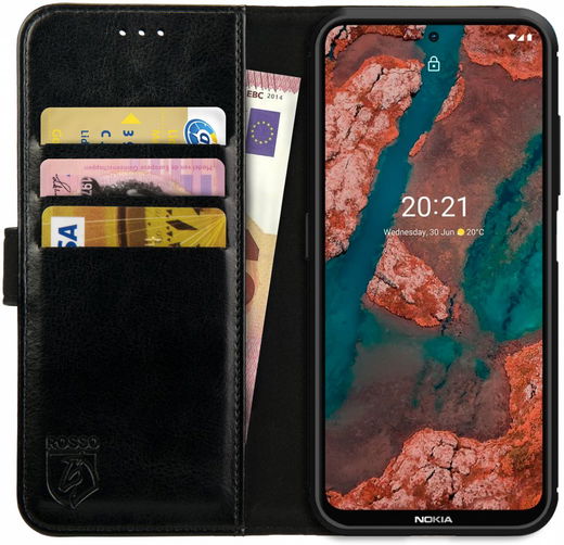 Rosso Element Nokia X10/X20 Hoesje Book Cover Wallet Zwart afbeelding 1