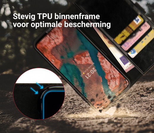 Rosso Element Nokia X10/X20 Hoesje Book Cover Wallet Zwart afbeelding 3