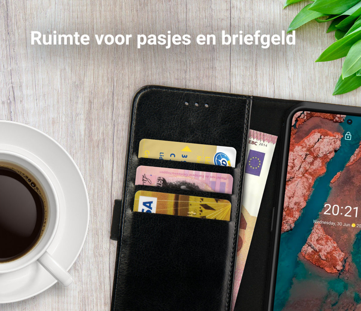 Rosso Element Nokia X10/X20 Hoesje Book Cover Wallet Zwart afbeelding 5