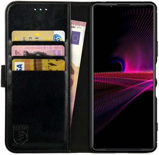 Rosso Element Sony Xperia 1 III Hoesje Book Cover Zwart afbeelding 1
