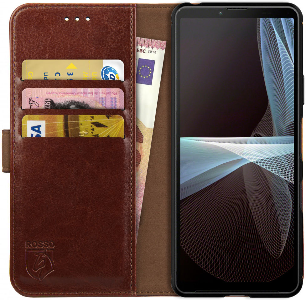 Rosso Element Sony Xperia 10 III Hoesje Book Cover Wallet Case Bruin afbeelding 1