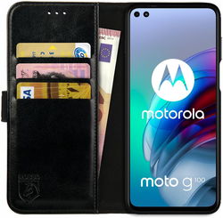 Rosso Element Motorola Moto G100 Hoesje Book Cover Zwart afbeelding