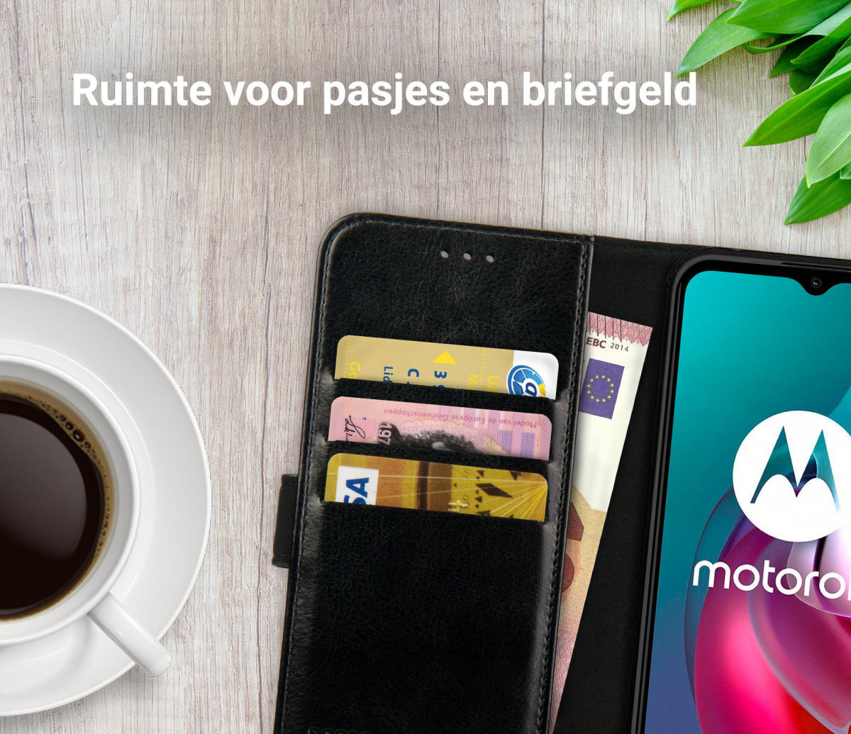 Rosso Element Motorola Moto G10/G20/G30 Hoesje Book Cover Wallet Zwart afbeelding 9