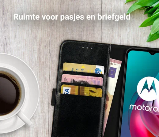 Rosso Element Motorola Moto G10/G20/G30 Hoesje Book Cover Wallet Zwart afbeelding 9