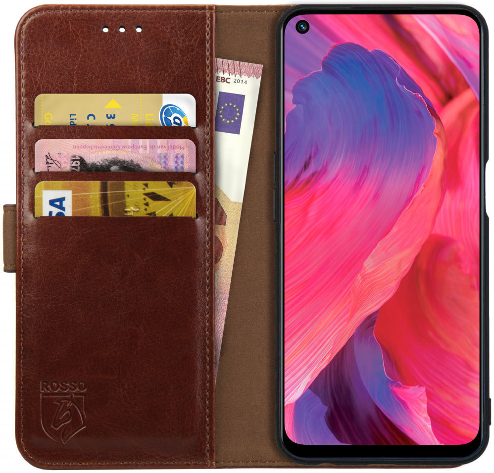Rosso Element Oppo A54 Hoesje Book Cover Wallet Bruin afbeelding 1