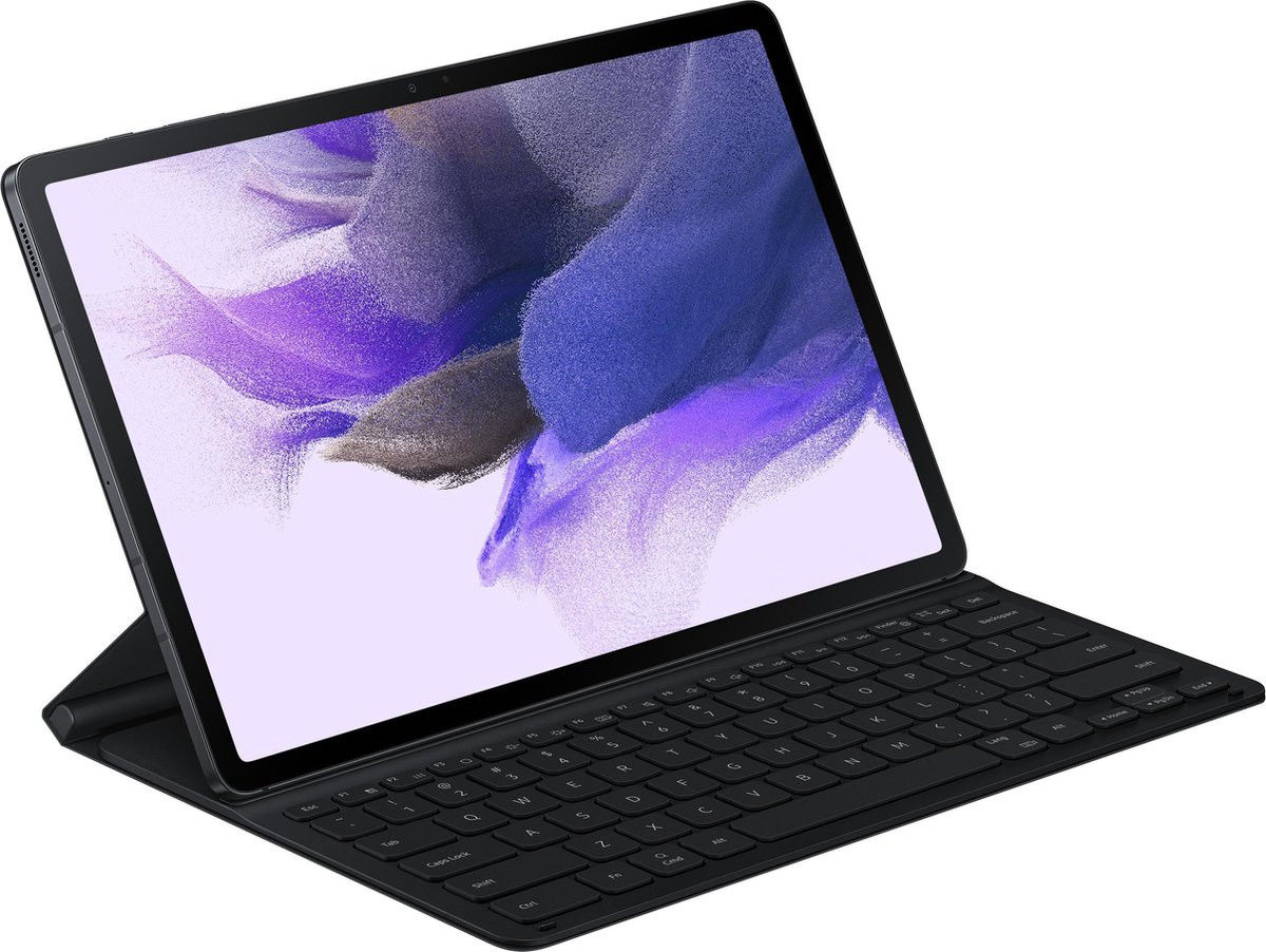 Originele Samsung Tab S8 Plus / S7 Plus / S7 FE Hoes Keyboard Zwart afbeelding 1