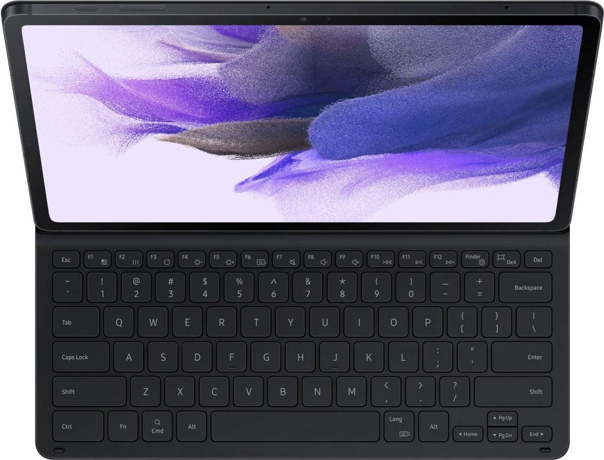 Originele Samsung Tab S8 Plus / S7 Plus / S7 FE Hoes Keyboard Zwart afbeelding 3
