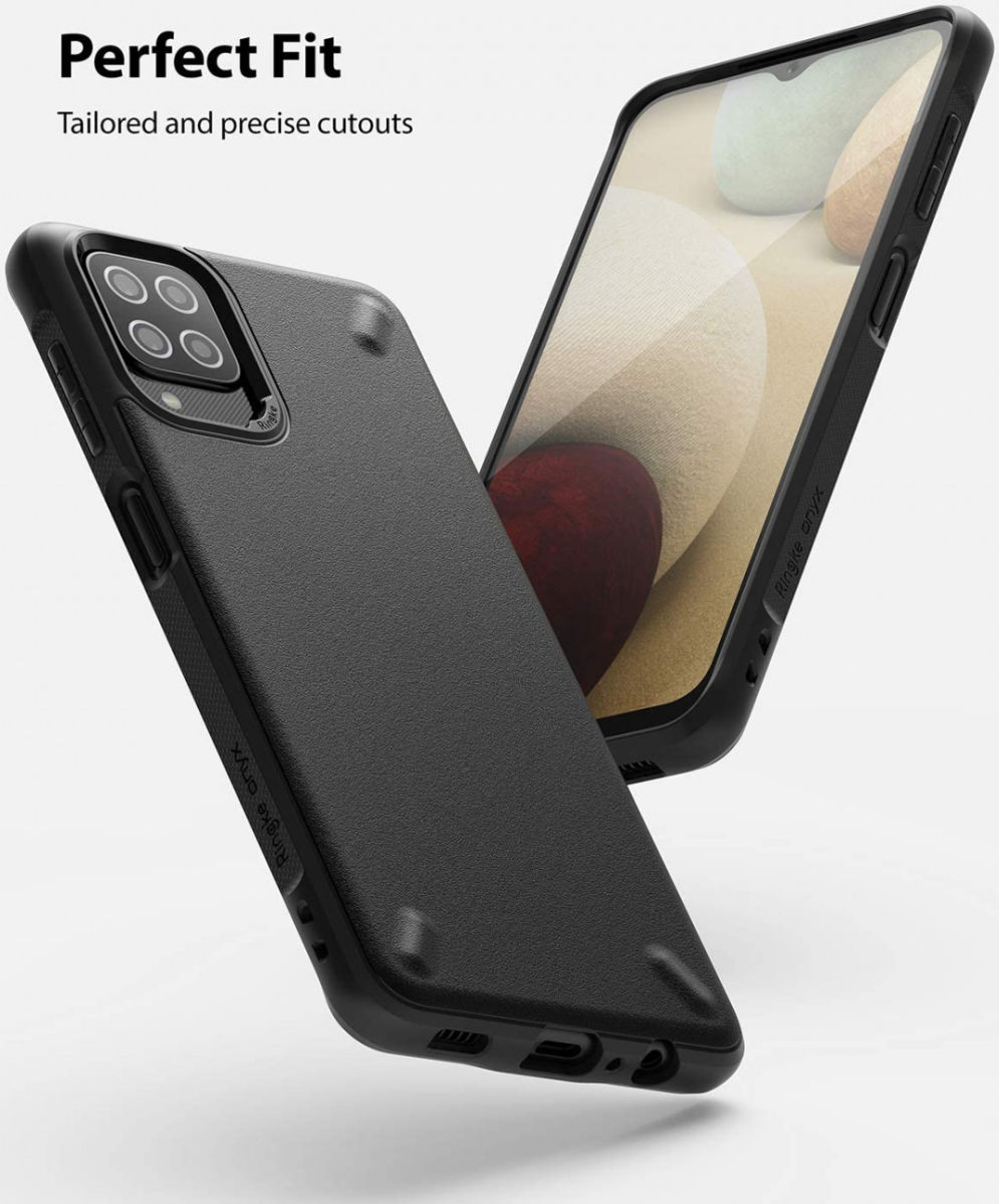Ringke Onyx Samsung Galaxy A12 Hoesje Flexibel TPU Zwart afbeelding 4