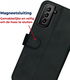 Rosso Deluxe Samsung Galaxy S21 FE Hoesje Echt Leer Book Case Zwart afbeelding 5