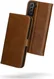 Rosso Deluxe Samsung Galaxy S21 FE Hoesje Echt Leer Book Case Bruin afbeelding 2