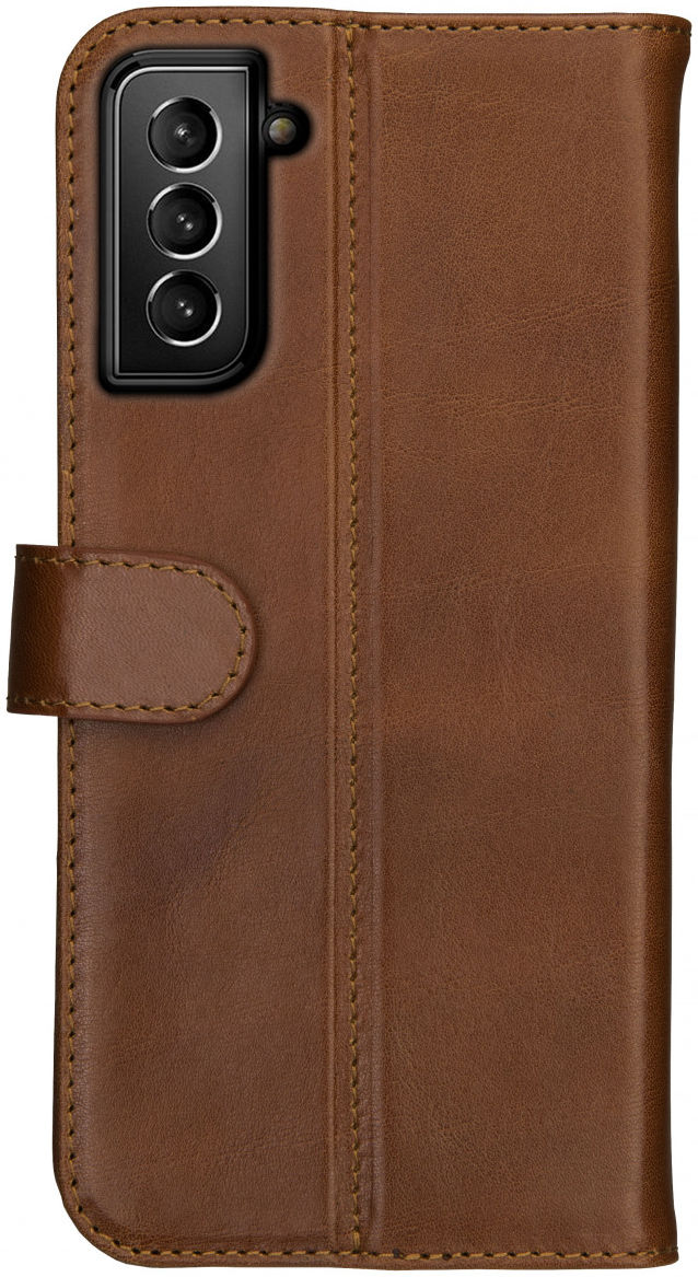 Rosso Deluxe Samsung Galaxy S21 FE Hoesje Echt Leer Book Case Bruin afbeelding 8