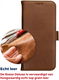 Rosso Deluxe Samsung Galaxy A22 5G Hoesje Echt Leer Book Case Bruin afbeelding 10