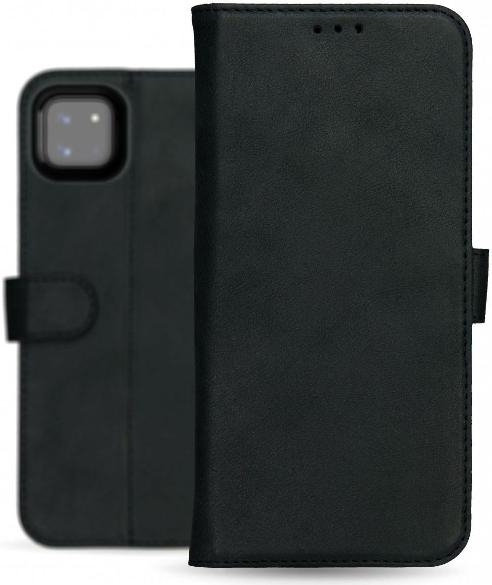 Rosso Deluxe Samsung Galaxy A22 5G Hoesje Echt Leer Book Case Zwart afbeelding 11