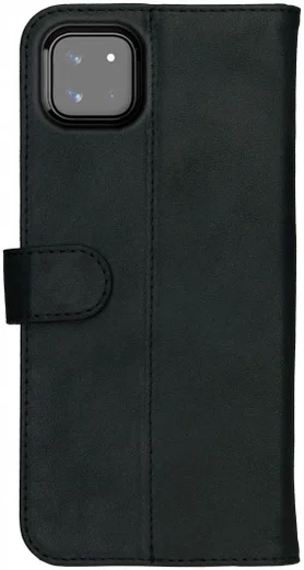 Rosso Deluxe Samsung Galaxy A22 5G Hoesje Echt Leer Book Case Zwart afbeelding 5