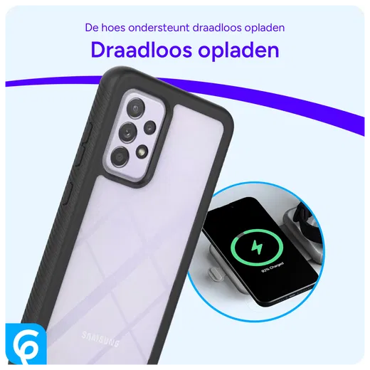 Samsung Galaxy A52 / A52S Hoesje Full Protect 360° Cover Hybride Zwart afbeelding 5