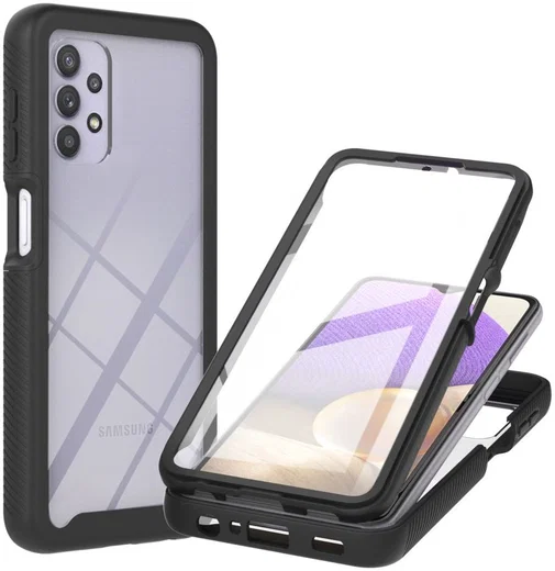 Samsung Galaxy A32 5G Hoesje Full Protect 360° Cover Hybride Zwart afbeelding 1