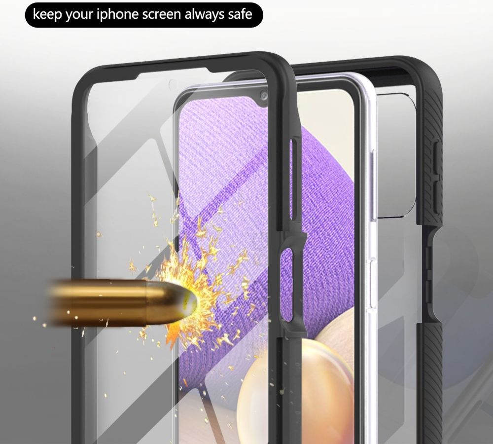 Samsung Galaxy A32 5G Hoesje Full Protect 360° Cover Hybride Zwart afbeelding 9