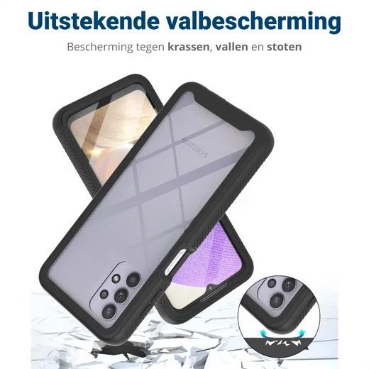Samsung Galaxy A32 5G Hoesje Full Protect 360° Cover Hybride Zwart afbeelding 4
