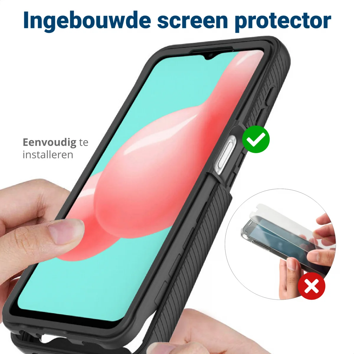 Samsung Galaxy A32 5G Hoesje Full Protect 360° Cover Hybride Zwart afbeelding 6