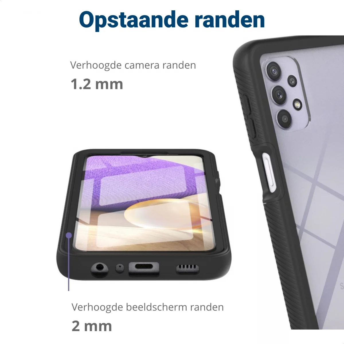 Samsung Galaxy A32 5G Hoesje Full Protect 360° Cover Hybride Zwart afbeelding 7