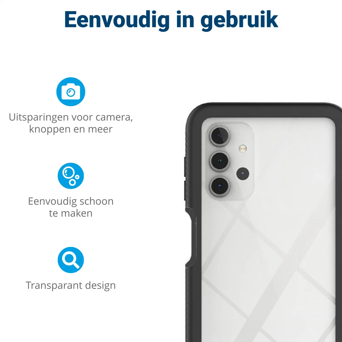 Samsung Galaxy A32 5G Hoesje Full Protect 360° Cover Hybride Zwart afbeelding 5