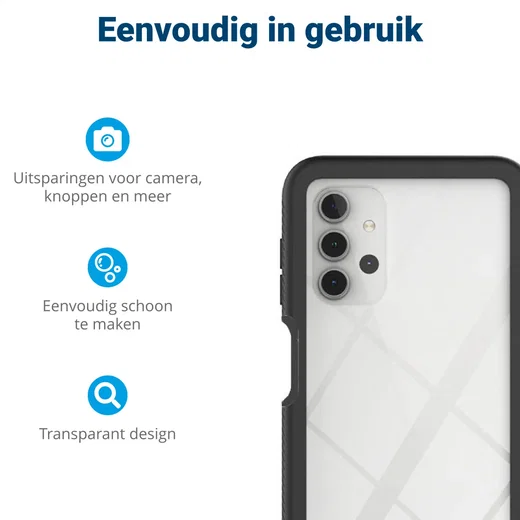 Samsung Galaxy A32 5G Hoesje Full Protect 360° Cover Hybride Zwart afbeelding 5